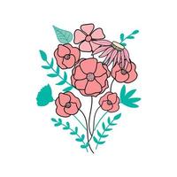 Bouquet of Flowers Flat Vector Illustration