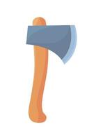 camping wooden axe vector