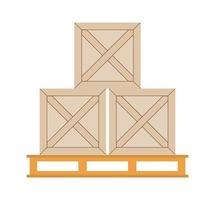 three wooden boxes vector