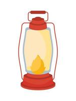 camping kerosene lamp vector