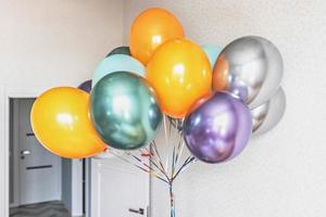 Colorful balloons in a bundle photo