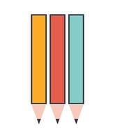 three pens icons vector