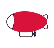 icono de dirigible rojo vector