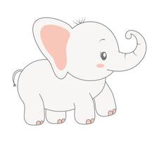lindo bebé elefante vector