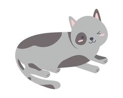 gato sonriente acostado vector