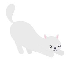 gato sonriente estirando vector