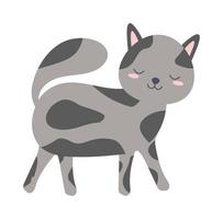 gato gris sonriente vector