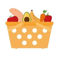 basket with vegetables vector