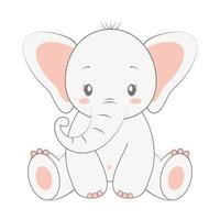 baby elephant icon vector