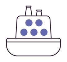 purple boat icon vector