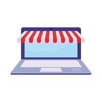 online store through a laptop vector