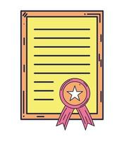 yellow certificate icon vector