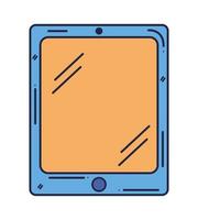 icono de tableta azul vector