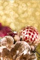 Dandelion fluff with a drop of water on a blurred background of Christmas photo