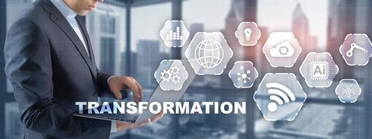 Digital transformation digitization of business processes and modern technology photo