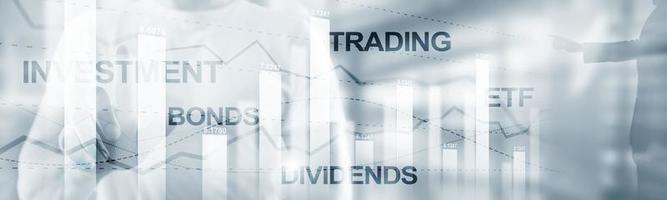 Bonds dividends concept. Abstract Business Finance Background Banner.
