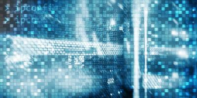 Digital background matrix information technology and internet concept. photo