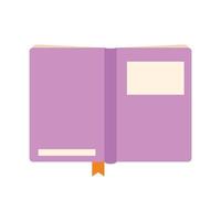 open book with a purple cover vector