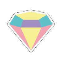 80s patch of a diamond vector