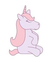 cute unicorn sitting vector