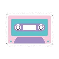 80s patch of a cassette vector