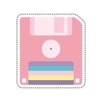 80s patch of a floppy disk vector