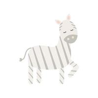 cute zebra on a white background vector