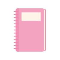 Cuaderno rosa sobre un fondo blanco. vector