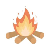 camping bonfire isolated vector