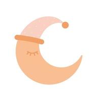 moon with hat vector