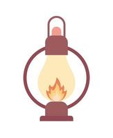 camping kerosene lamp vector