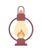 Fire kerosene lamp game pixel art Royalty Free Vector Image