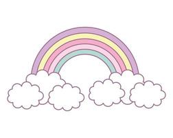 rainbow and clouds vector