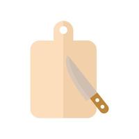 board table with one knife on white background vector