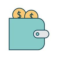 wallet with dollars on a white background vector