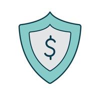 shield with one dollar symbol in it vector