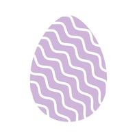 huevo de pascua con un color morado y líneas blancas vector