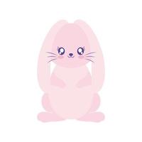 pink rabbit on a white background vector