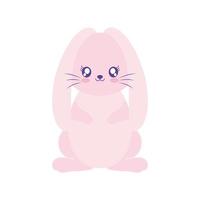 pink rabbit on a white background vector