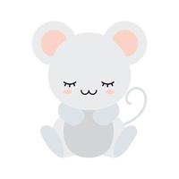 lindo ratón sobre un fondo blanco vector