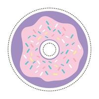 80s patch of a donut vector