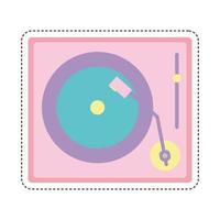 80s patch of a turntable vector