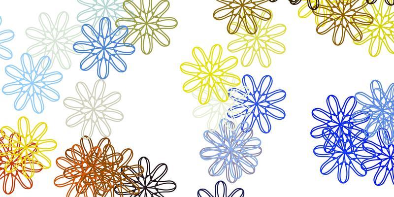 Light Blue, Yellow vector natural layout with flowers.
