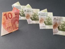 exchange rate of mexican peso and euro money photo