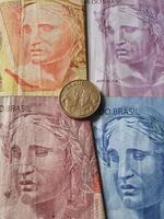 economy and business with Brazilian money photo