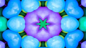 abstracte symmetrische en kleurrijke caleidoscoop video