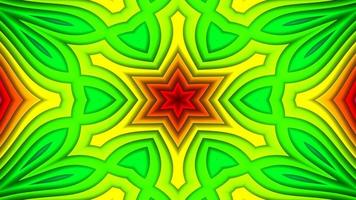 Abstract Colorful Symmetric and Hypnotic Kaleidoscope