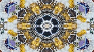 abstrakt färgrikt symmetriskt och hypnotiskt kalejdoskop video
