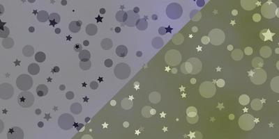 telón de fondo de vector con círculos, estrellas. discos de colores, estrellas sobre fondo degradado simple. plantilla para tarjetas de visita, sitios web.