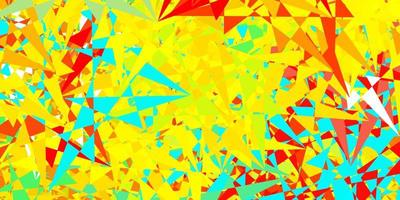 Light blue, yellow vector background with polygonal forms.